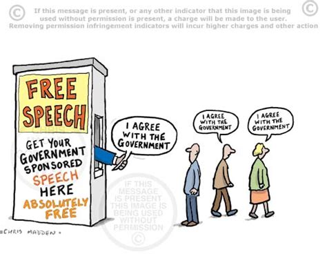 Freedom of speech cartoon – government approved free speech