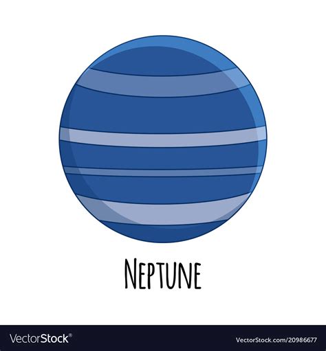 Cartoon neptune planet Royalty Free Vector Image