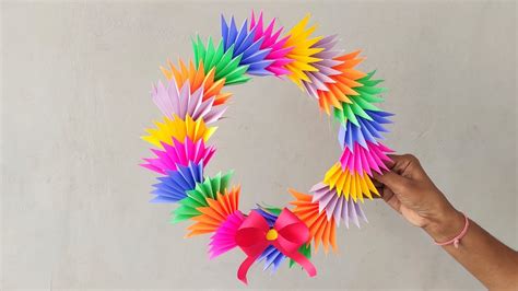 Paper wreath/Paper work, Paper art, Craft with paper, easy decorating ...