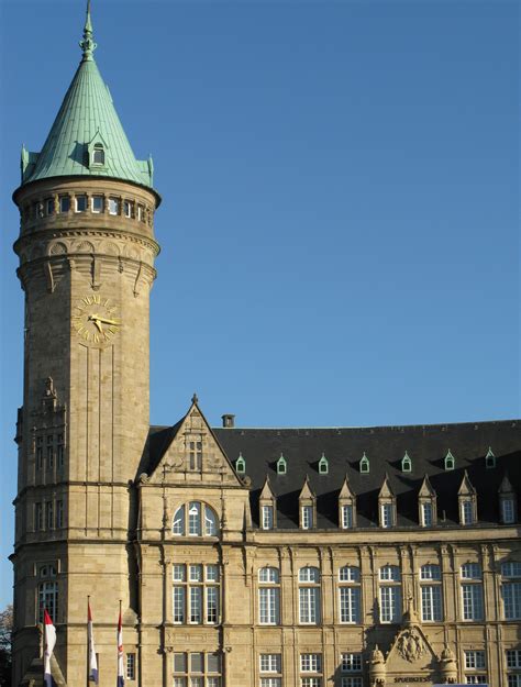 Luxembourg historical buildings along Avenue de la Liberté