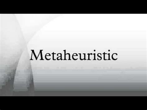 Metaheuristic - YouTube