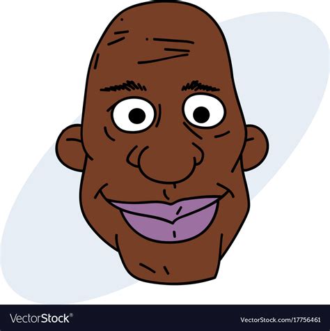 Happy black man face Royalty Free Vector Image