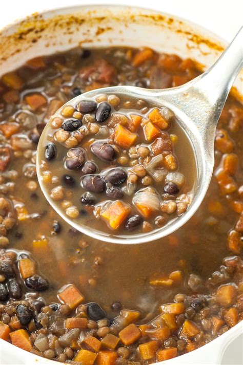 Quick & Easy Black Bean and Lentil Soup