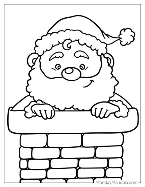 Christmas Coloring Pages Cute Santa Face