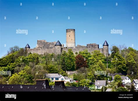 Nurburg castle in the centre of the Nurburgring race track, Germany Stock Photo: 12621514 - Alamy