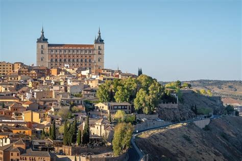 Premium Photo | Alcazar and toledo skyline toledo spain