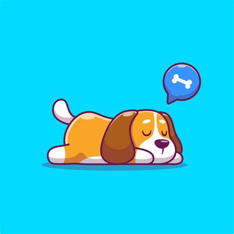 lindo perro durmiendo dibujos animados vector icono ilustración. concepto de icono de amor ...