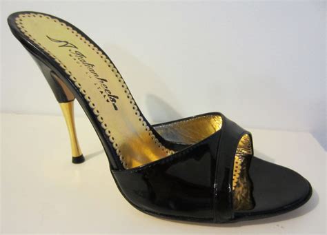 Handmade 4.4 inch black stiletto mules - High heels daily