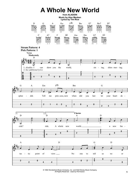 A Whole New World Ukulele Chords Easy - Sheet and Chords Collection