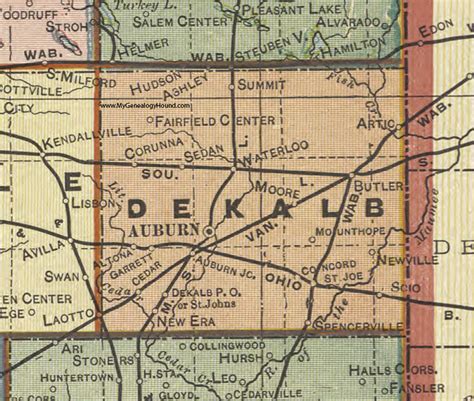 Dekalb County, Indiana, 1908 Map, Auburn