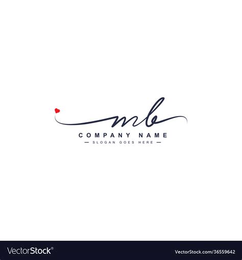 Initial letters mb logo - handwritten signature Vector Image