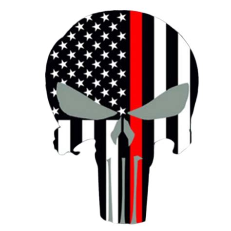 Red striped punisher Personality Punisher Skull Flag Car Stickers ...