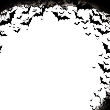 Halloween Bat Border, Bat, Animal, Outline PNG Transparent Image and Clipart for Free Download