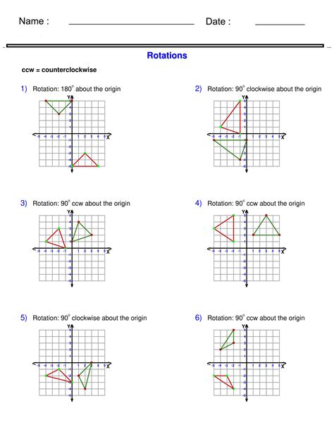 Rotations Worksheets - Transformations Worksheets | Made By Teachers