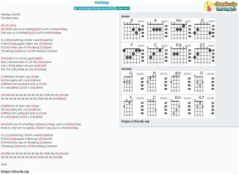 Chord: Holiday - tab, song lyric, sheet, guitar, ukulele | chords.vip