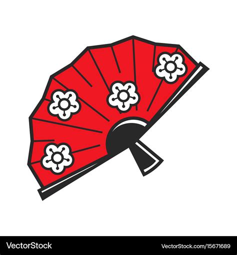 Traditional japanese fan with flower pattern Vector Image