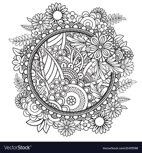 Floral mandala pattern Royalty Free Vector Image