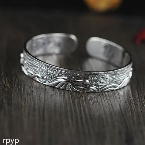 KJJEAXCMY 999 pure silver jewelry bracelet pure handmade Thai silver ...