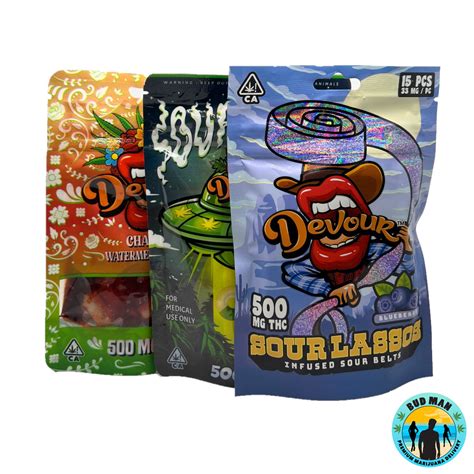 Devour Gummies (500mg THC – 15 options): Bud Man Orange County Dispensary Delivery