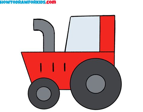 How to Draw a Tractor for Kindergarten - Easy Drawing Tutorial For Kids