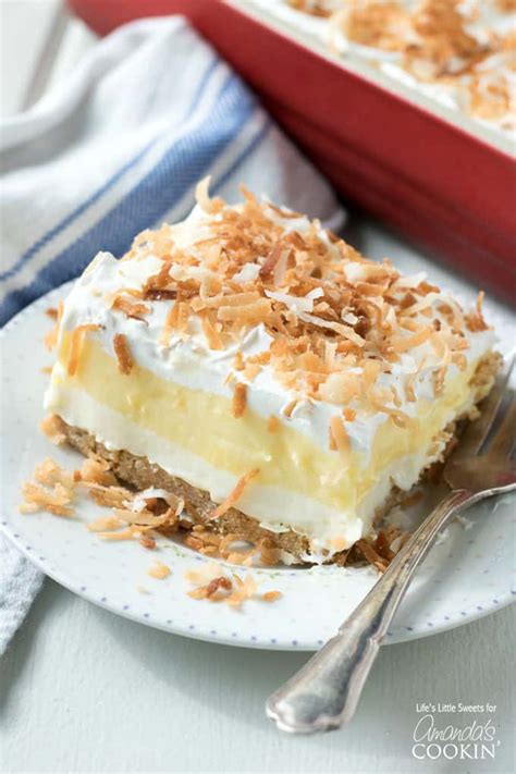 Coconut Cream Lush: an easy, light, and creamy one pan dessert recipe!