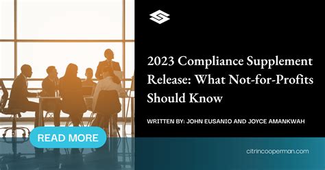 2023 Compliance Supplement Release What Not-for-Profits Should Know