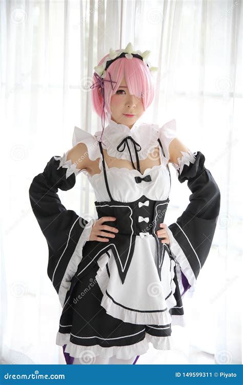 Portrait of Japan Anime Cosplay Woman , White Japanese Maid in White ...