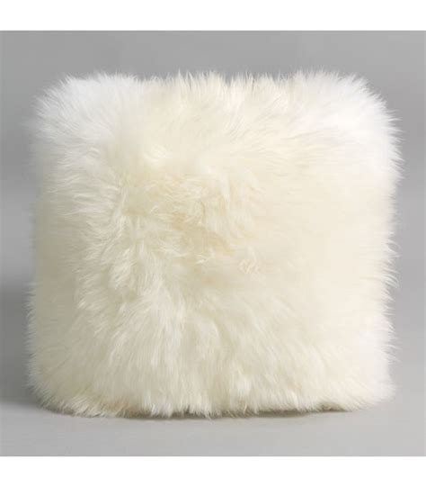 Double Sided Ivory Longwool Sheepskin Pillow / Cushion: SheepskinTown