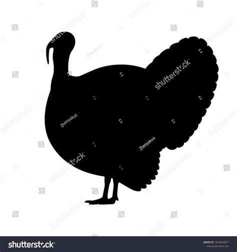 Black Silhouette Turkey Vector Illustration Isolated Stock Vector ...