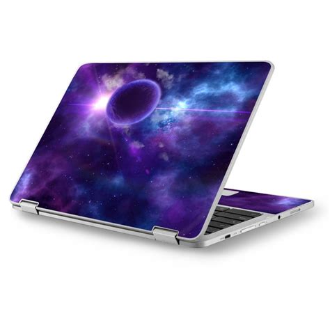 Skins Decals for Asus Chromebook 12.5" Flip C302CA Laptop Vinyl Wrap / Purple Moon Galaxy ...