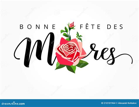 Happy Mothers Day - Bonne Fete Des Meres Elegant French Lettering Stock ...