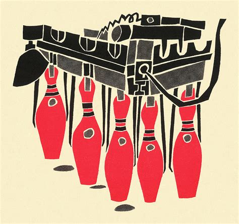 Bowling Pins Drawing by CSA Images - Fine Art America