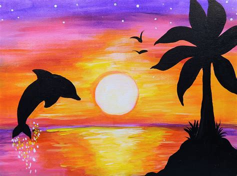 Dolphin Silhouette Painting at PaintingValley.com | Explore collection of Dolphin Silhouette ...