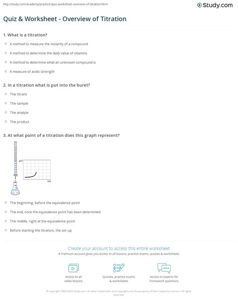 Quiz & Worksheet - Overview of Titration | Study.com