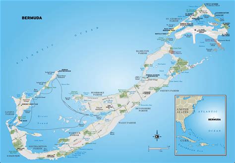 Large detailed road and political map of Bermuda. Bermuda large ...