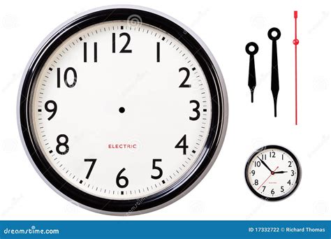 Blank clock face and hands stock photo. Image of numbers - 17332722