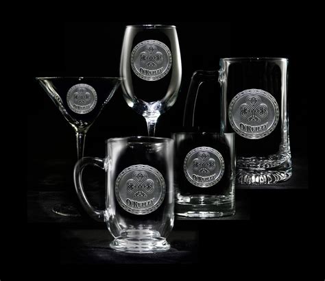 Logo Engraved Glassware Bar Glasses Set of 4