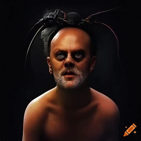 Humorous depiction of lars ulrich as a bug on Craiyon