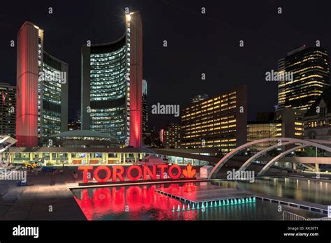 Toronto City Hall in downtown at night, Canada Stock Photo - Alamy