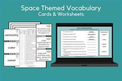 Space Themed Vocabulary – Cards & Worksheets | Speech Therapy Ideas