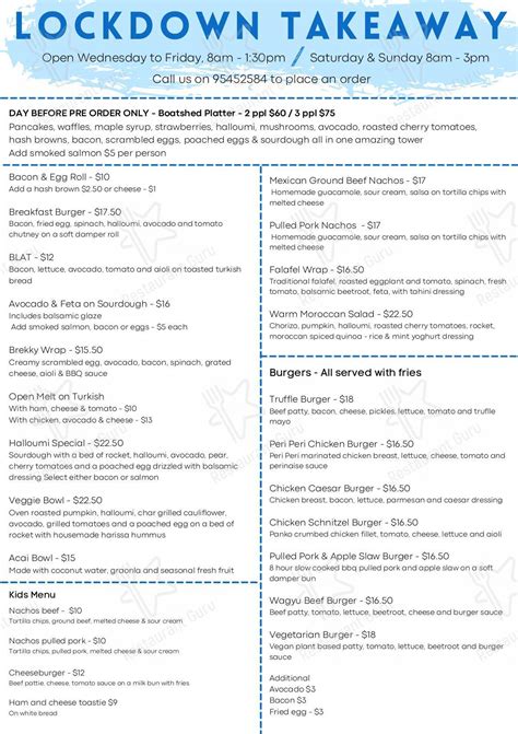 Menu at The Boatshed Woronora cafe, Woronora