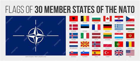 Premium Vector | NATO member states flags Flat national flags of countries of NATO NATO flags