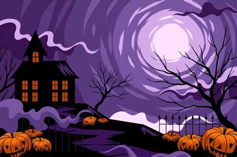 Halloween background with house | Free Vector #Freepik #freevector ...