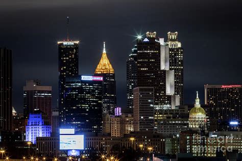 Atlanta GA Skyline at Night Photograph by Sanjeev Singhal - Pixels