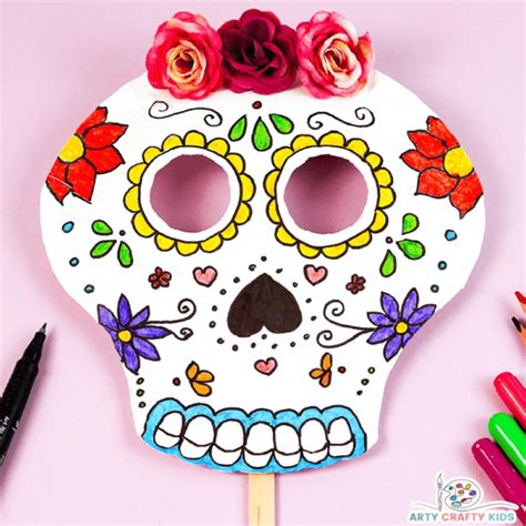 Paper Plate Sugar Skull Craft for the Day of the Dead - Arty Crafty Kids