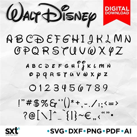 Disney SVG File Font