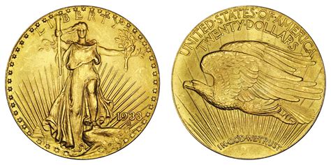 1933 Saint Gaudens Gold $20 Double Eagle With Motto - In God We Trust ...