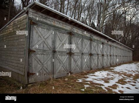 Old wooden storage lockers Stock Photo - Alamy