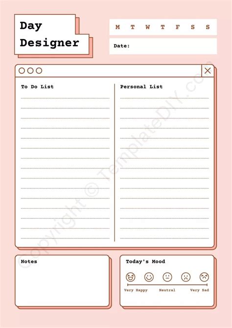 Day Designer Daily Planner Template Daily Planner Printable, Planner ...