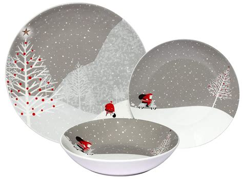 Melange 18-Piece Melamine Dinnerware Set (Santa Comes Home) | Shatter ...